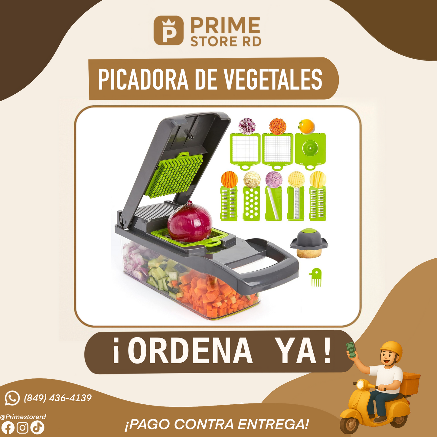 Picadora de Vegetales Multifuncional – Corta, Ralla y Trocea en Segundos